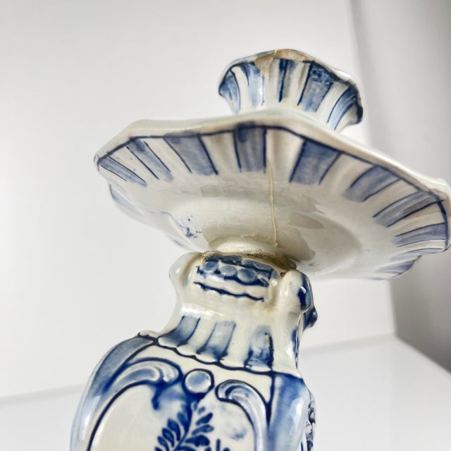 Blue Late 19th - Early 20th Century Candlestick by Royal Bonn for Delft, 1890s For Sale - Image 8 of 9