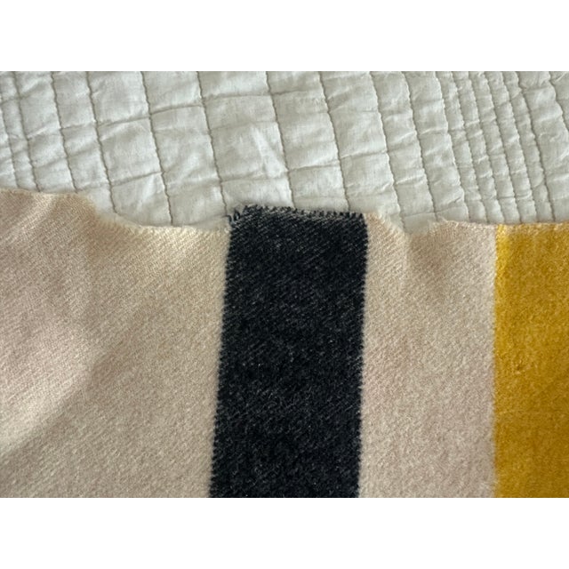 White Hudson Bay Point 4 Point Striped Wool Blanket 1930's For Sale - Image 8 of 12