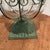 Large Hand Blown Caged Glass Footed Vase Wrought Iron Frame Scroll Handles For Sale - Image 4 of 12