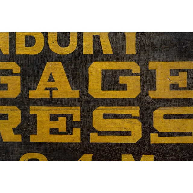 Wood Antique "Baggage Express" Hand-Painted Wooden Sign For Sale - Image 7 of 7