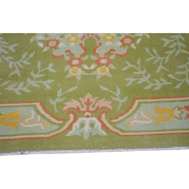 1960s Vintage Chinese Art Deco Knotted Wool Rug, 4'10''x4'9'' For Sale - Image 5 of 5