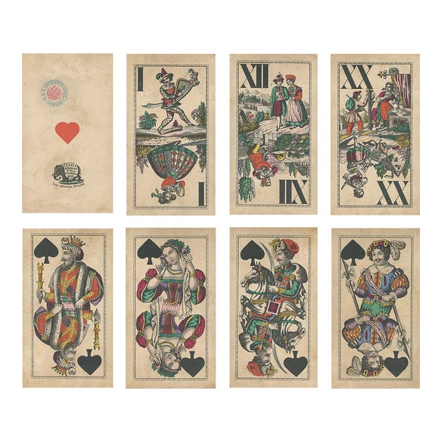 Antique Austrian C. Titze & Schinkay Tarock Playing Cards, Vienna, Circa 1880s For Sale