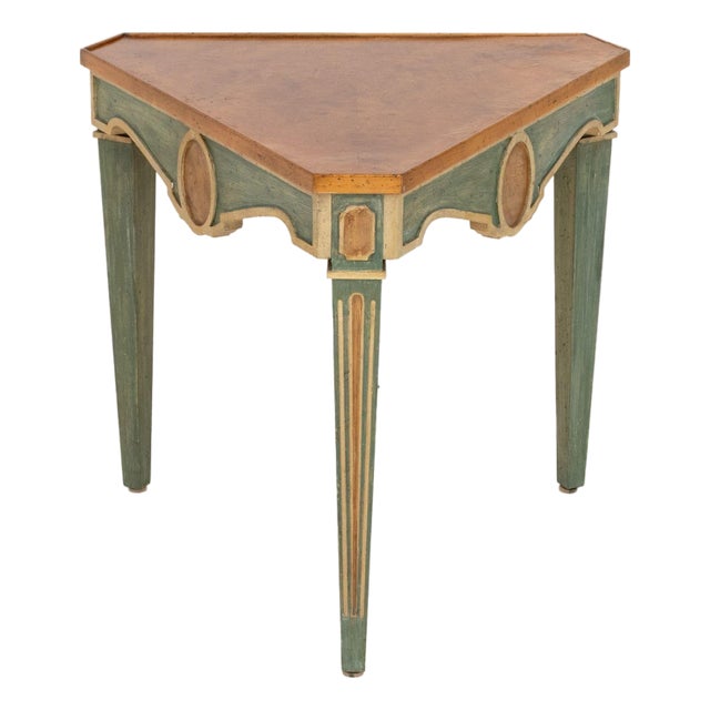 Louis XVI Style Green Painted Walnut Side Table For Sale