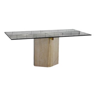 Travertine Base Table from Artedi For Sale