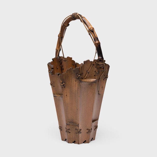 Japanese Japanese Bamboo Flower Basket, C. 1920 For Sale - Image 3 of 7