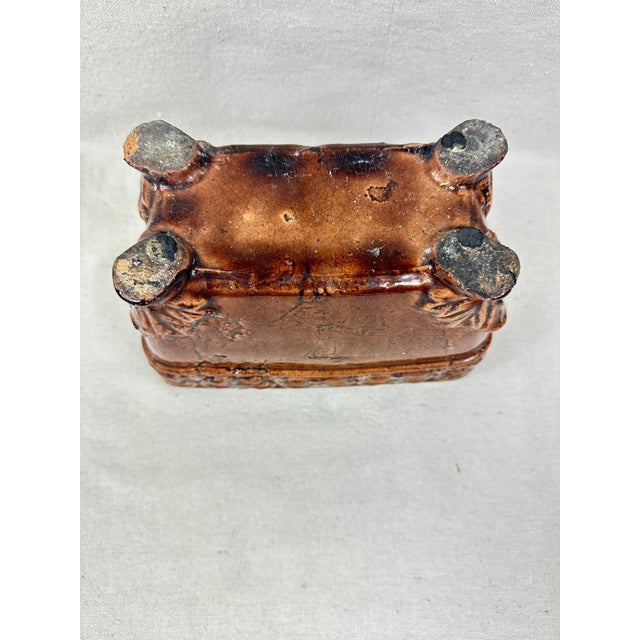 Brown Ceramic Footed Planter/Cachepot For Sale - Image 4 of 7