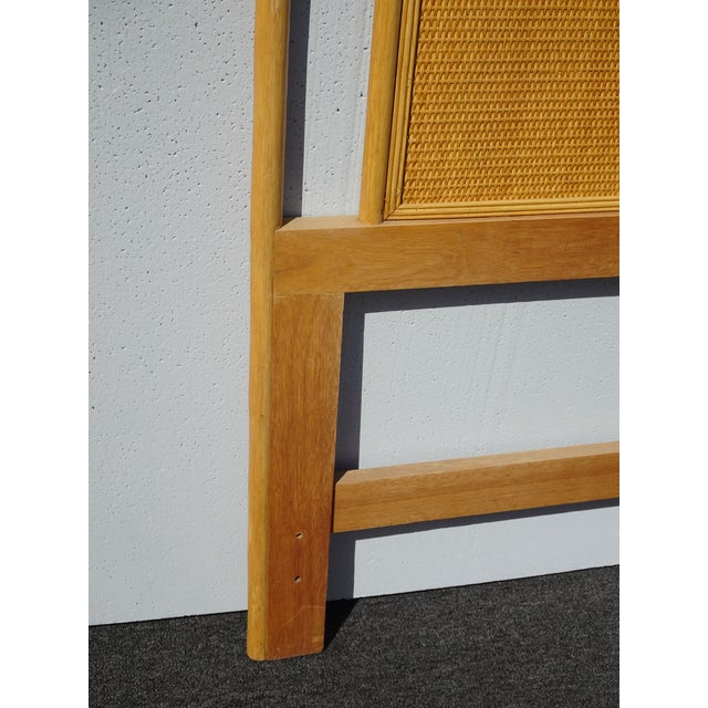 Vintage Mid Century Bamboo Cane Rattan Blonde King Headboard ~ Style McGuire For Sale - Image 9 of 15