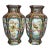 Mid 20th Century Famille Rose Hexagonal Porcelain Vases With Bird and Floral Motifs - Set of 2 For Sale