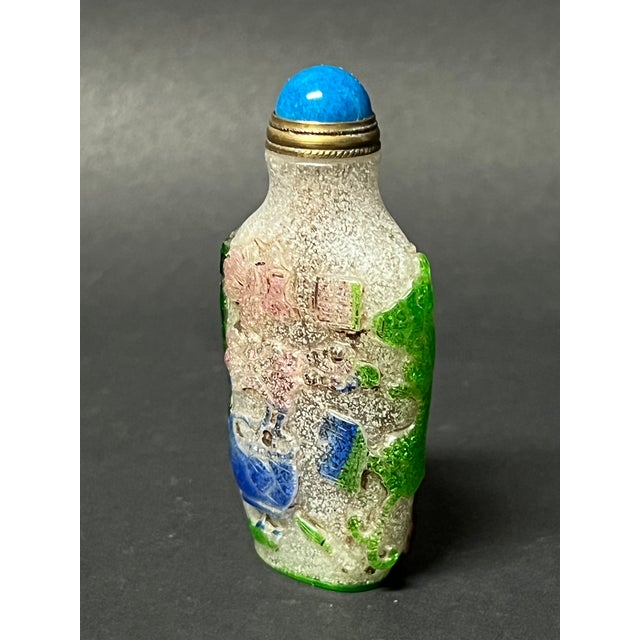 Glass Late 20th Century Chinese Art Peking Glass Overlay Snuff Bottle For Sale - Image 7 of 7