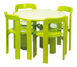 Dietiker Rey Junior Dining Set, by Bruno Rey, in Green - 5 Pieces