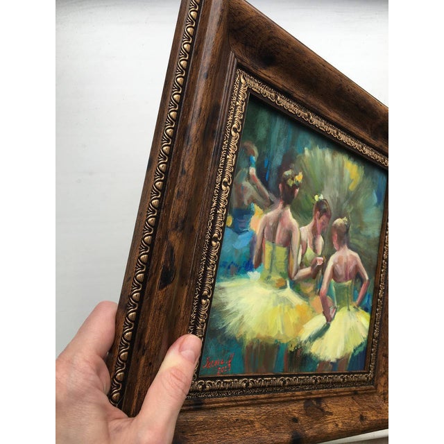 Framed Ballerinas Original Painting by Valeriya Serova Ballet Impressionist Figurative For Sale - Image 10 of 14