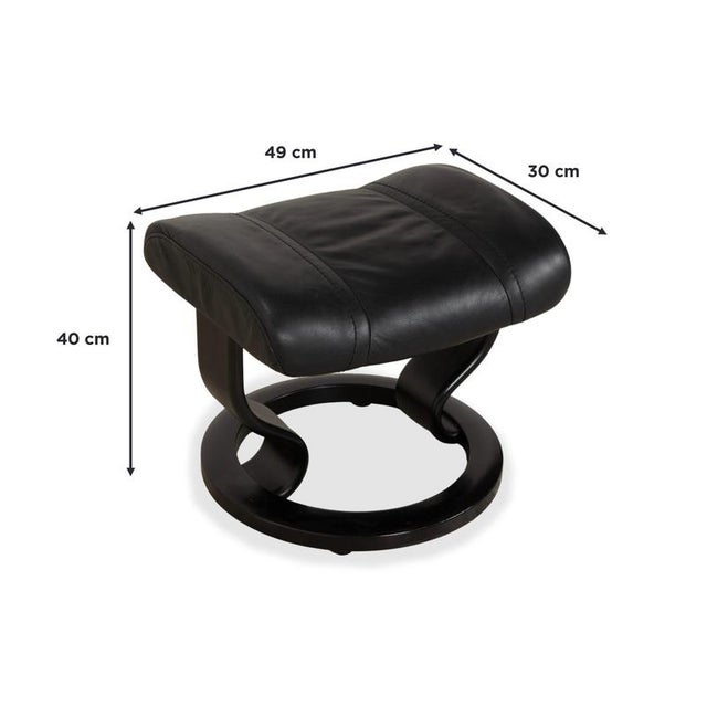 Modern Set of Wing Leather Chair with Ottoman from Stressless For Sale - Image 3 of 18