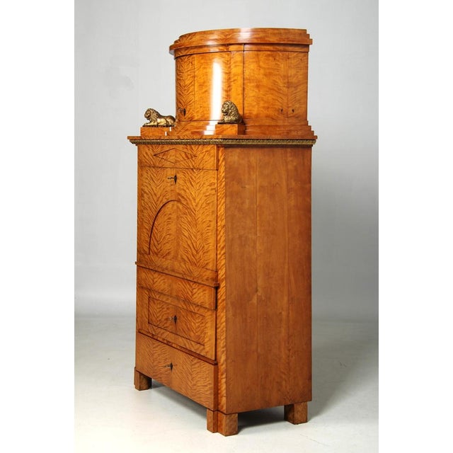 Antique Biedermeier Secretaire with Lions, 1825 For Sale - Image 12 of 18