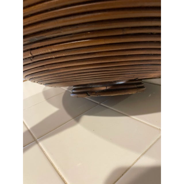Contemporary 1970’s Large 20" Crespi Style Pencil Reed Footed Bowl For Sale - Image 3 of 10