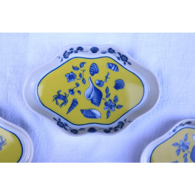 Canary Yellow 1988 Coastal Small Leaf Dish Costa Azzurra by Lynn Chase-Set of 4 For Sale - Image 8 of 10