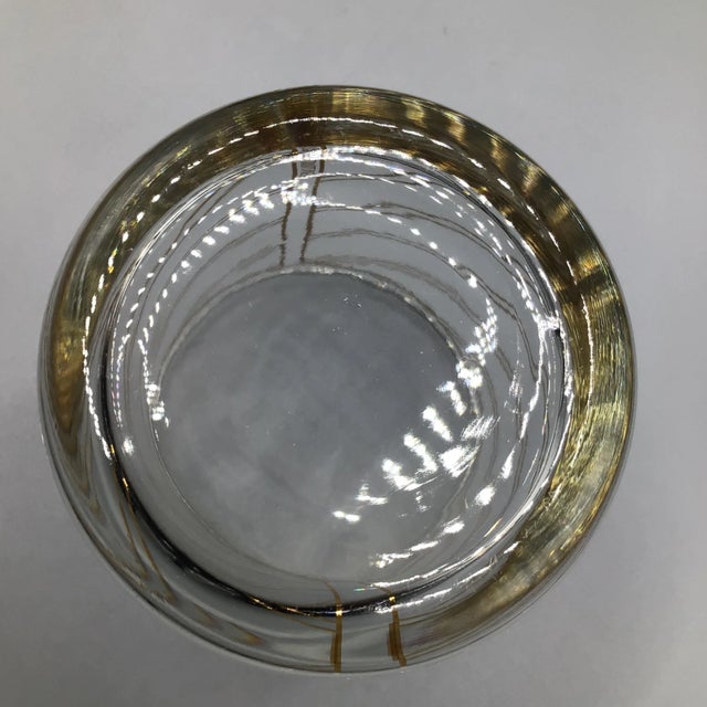 Gold Gold Spiral Striped Culver Lowball Glasses - Set of 4 For Sale - Image 8 of 13