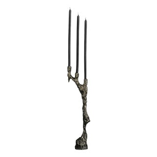 Omnia Vanitas Vanité 19 Candelabra in Patinated Cast Bronze by William Guillon For Sale