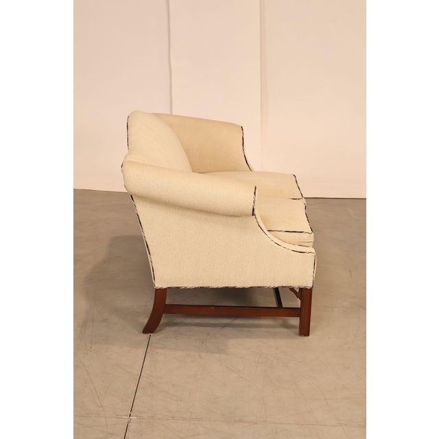 Ethan Allen Vintage Chippendale Style Upholstered Loveseat For Sale - Image 16 of 18
