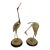 Mid Century Modern Large Brass Crane Figures on Wood Base - A Pair For Sale
