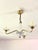 Small Glass and Brass Chandelier, 1950 For Sale - Image 4 of 12