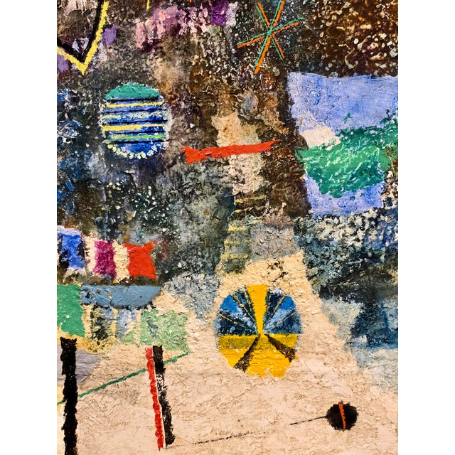Kishio Murata - 1966 Abstract Cityscape - Original Oil Painting For Sale In Los Angeles - Image 6 of 15