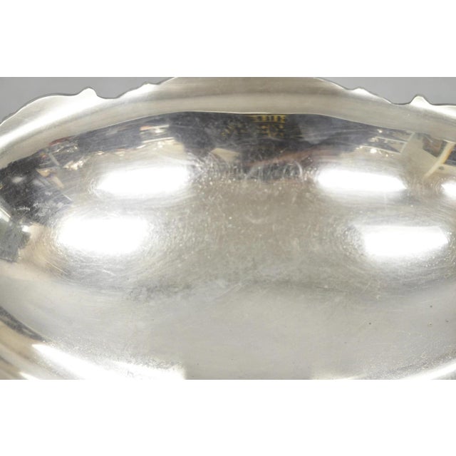 Metal Vintage Victorian Silver Plated Oval Pedestal Centerpiece Fruit Bowl by Lunt For Sale - Image 7 of 11