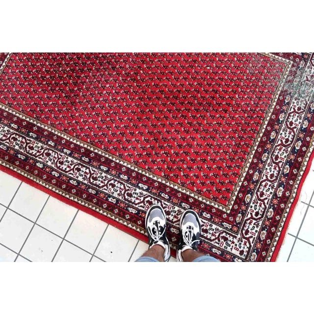 1970s Handmade Vintage Indian Seraband Rug 5.7' X 7.8' For Sale - Image 12 of 13