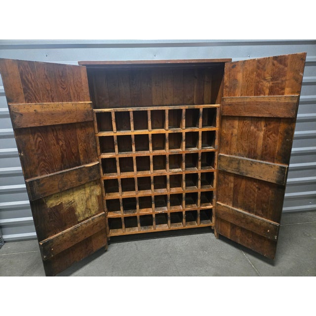 1920s Antique Primitive Wood General Store Cubby Cabinet – Vintage Pigeonhole Organizer For Sale - Image 5 of 12