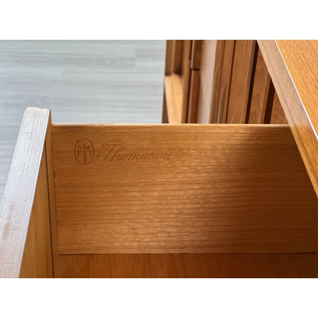 Brown Thomasville Brutalist Walnut Lowboy Dresser For Sale - Image 8 of 8