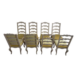 Century Furniture French Country Ladderback Dining Chairs, Set of 8 (2 Arm + 6 Side) For Sale