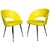 1950s Vintage Yellow Faux Leather Armchairs with Brass Legs, 1950s, Set of 2 For Sale - Image 5 of 5