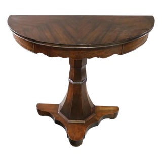 Antique Mahogany Demilune Side Table For Sale