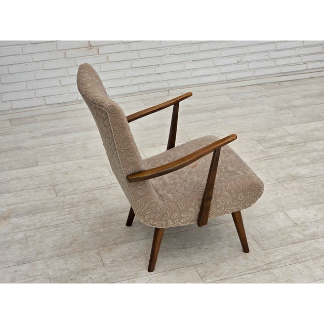 Danish Armchair in Furniture Wool and Beech Wood, 1960s For Sale - Image 13 of 18