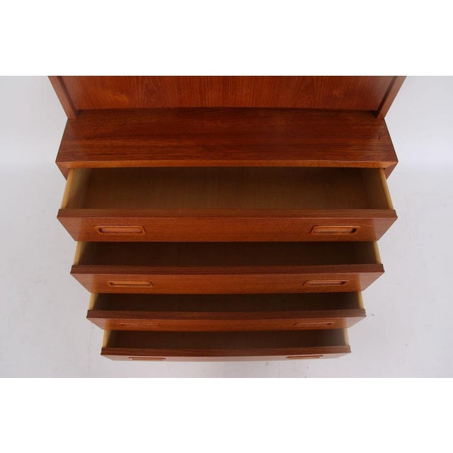 Teak Bookshelf with Drawers and Writing Board by Carlo Jensen for Hundevad & Co., 1960s, Set of 2 For Sale - Image 12 of 13
