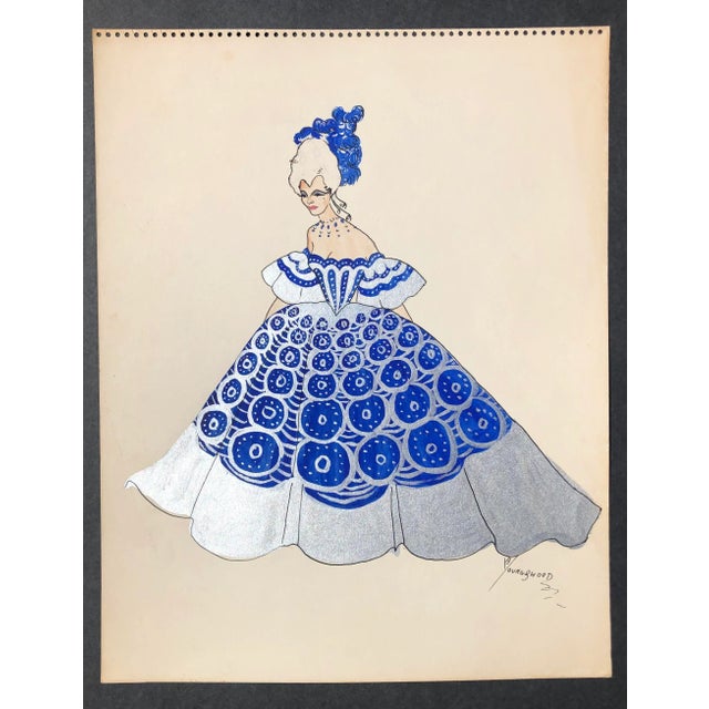 Mardi Gras costume watercolor and metallic paint by Lawrence Francis Youngblood (c. 1929-2007). Youngblood designed...