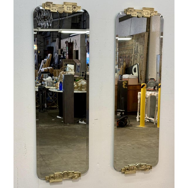 Angelo Brotto Angelo Brotto Gilt Metal Wall Mirror, 1970s For Sale - Image 4 of 6