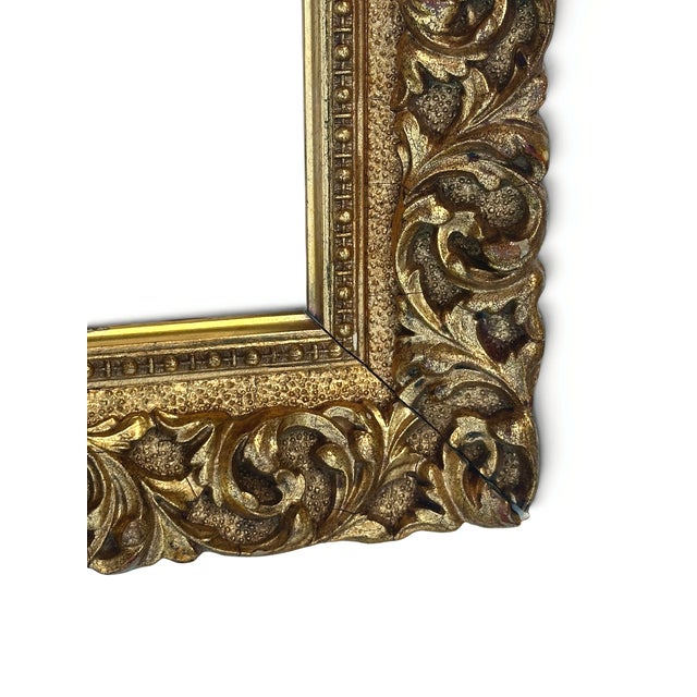 Small Antique Gilt and Carved Wooden Frame, 1890s For Sale - Image 3 of 7