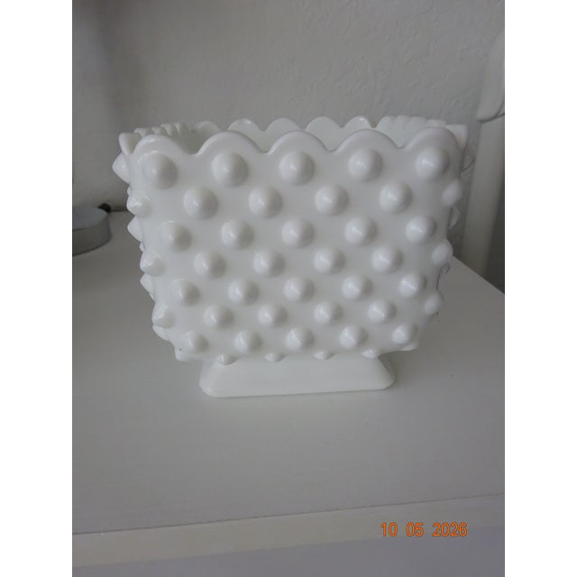 Fenton 4 " square container that could be used for different purposes. It was displayed on Ethan Allen Shelves . I love...