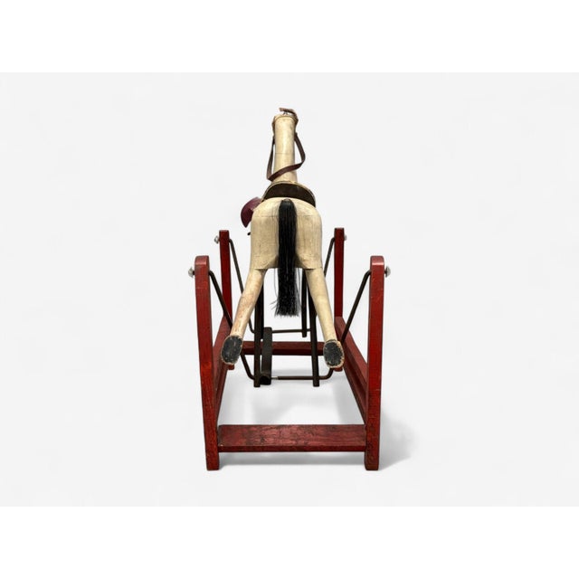 Victorian, Painted Wood, Primitive Rocking Horse, Usa, 19th C. For Sale - Image 13 of 13