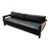 Brazilian Rosewood Sofa Black Leather, 1960 For Sale