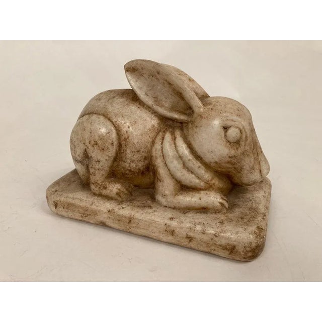 Charming Anglo-Indian hand carved marble rabbit. A wonderful piece of animal sculpture that will bring some joy into your...