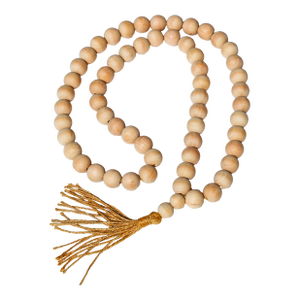 Wood Bead Loop With Tassel Decoration