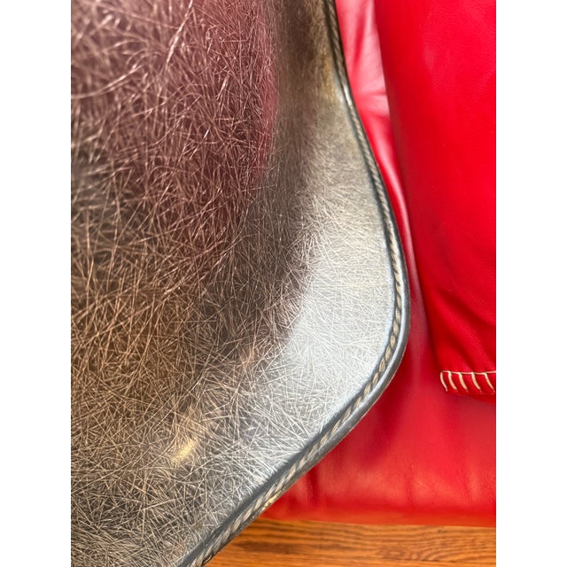 1950s 1st Generation Herman Miller Eames Zenith Label Rope Edge Dar Arm Shell Chair in Elephant Hide Grey For Sale - Image 11 of 12