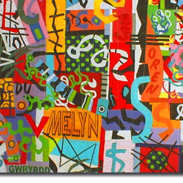 'Taffiti Graffiti' Contemporary Quilt by Bethan Ash For Sale - Image 4 of 5