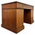 Antique English Walnut Pedestal Desk with Blue Leather Top For Sale - Image 9 of 12
