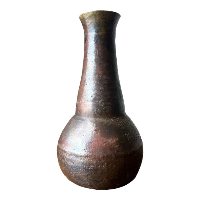 Studio Pottery Bottle Shaped Vessel/Vase For Sale