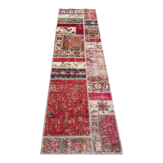 Mid 20th Century Decorative Handknotted Wool Runner For Sale