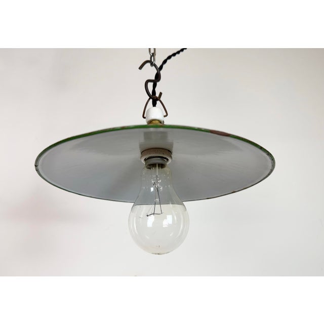 Industrial Green Enamel Light, 1930s For Sale - Image 6 of 14
