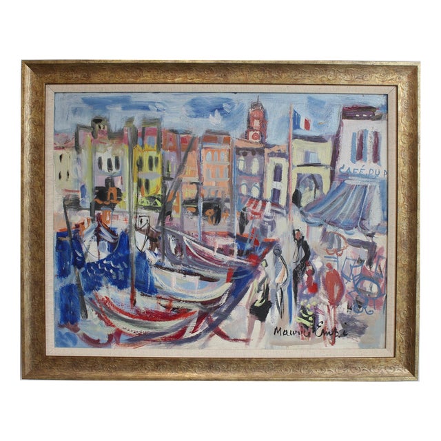 Maurice Empi, Saint Tropez, 1970s, Oil Painting on Canvas, Framed For Sale