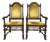1980s Ethan Allen Jacobean Royal Charter Oak Dining Room Armchairs Gothic Pair For Sale